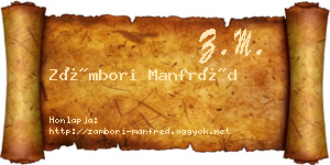 Zámbori Manfréd névjegykártya
